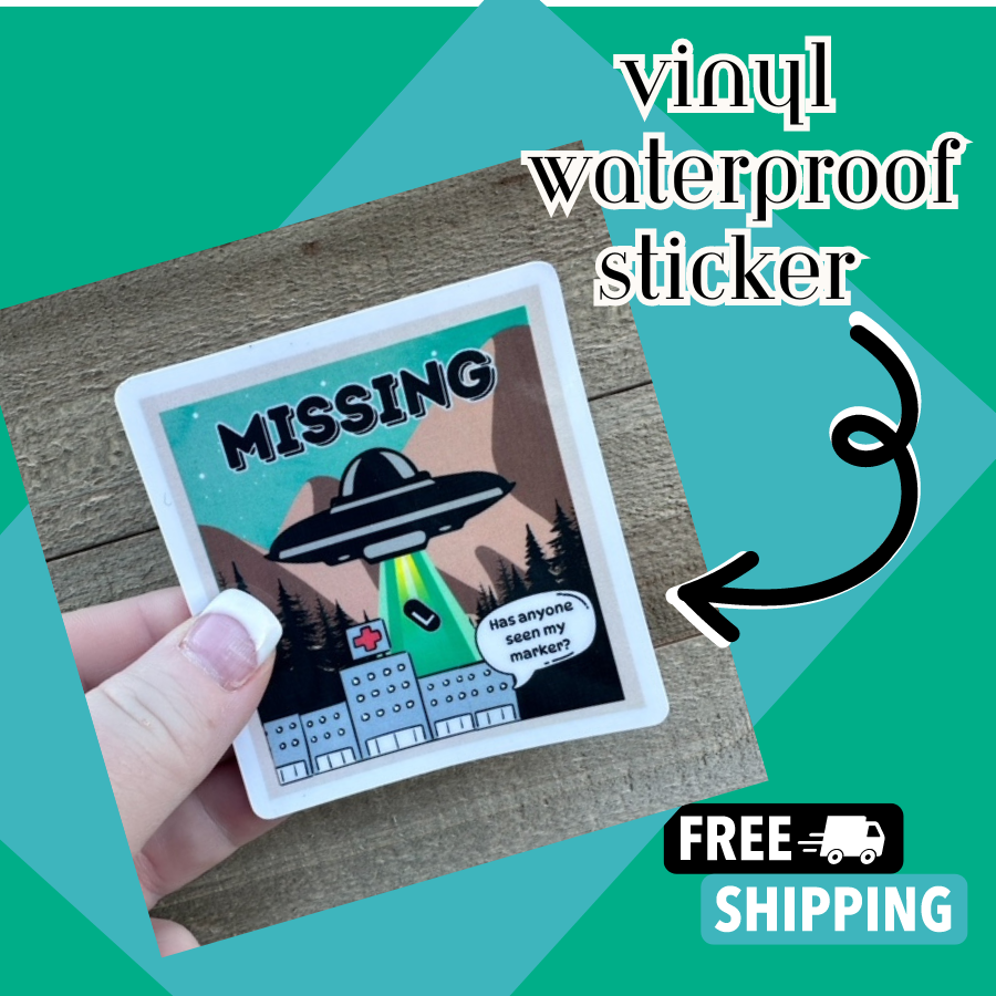 Missing Marker | Vinyl Waterproof Sticker | Funny Xray Sticker