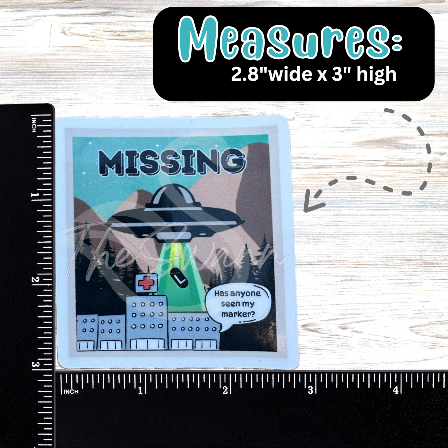 Missing Marker | Vinyl Waterproof Sticker | Funny Xray Sticker